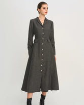 Grey A-Line Button Maxi Dress