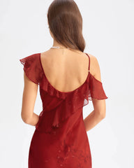 Red Tie Dye Mermaid Slip Maxi Dress