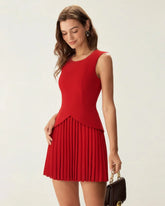 Red Ruched Mini Dress