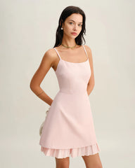 Pink Contrast A-Line Slip Mini Dress
