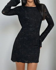 Black Textured Mini Dress