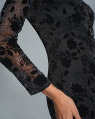 Black Floral Tunic Maxi Dress