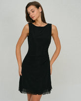 Black Mesh A-Line Mini Dress