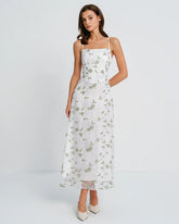 White Floral Slip Maxi Dress