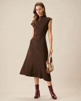 Coffee Bodycon Reversible Sweater Dress