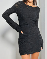Black Textured Mini Dress