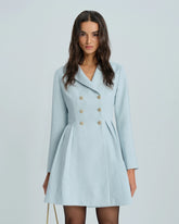 Blue Collar Button Mini Dress