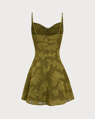 Green Floral Slip Mini Dress