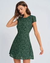 Green Floral Mini Dress