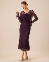 Purple Mermaid Midi Dress