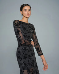 Black Floral Tunic Maxi Dress