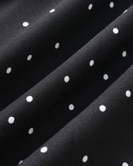 Black Polka Dot Shirred Mini Dress