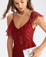 Red Tie Dye Mermaid Slip Maxi Dress