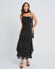 Black Polka Dot Slip Maxi dress