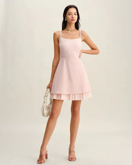 Pink Contrast A-Line Slip Mini Dress