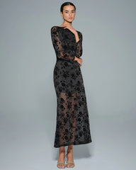 Black Floral Tunic Maxi Dress