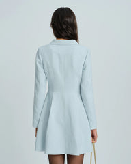 Blue Collar Button Mini Dress