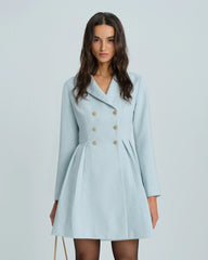 Blue Collar Button Mini Dress