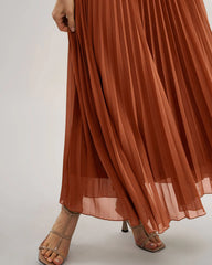 Caramel Sweetheart Neck Flowy Slip Maxi Dress